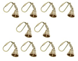 Nautical Brass Bell Keychain Set of 10 - £31.41 GBP