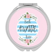 Best AUNTIE Ever : Gift Compact Mirror Christmas Cute Birthday Stripes Blue Aunt - £10.38 GBP