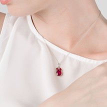 14k Solid Gold Necklace w/ Natural Ruby 5.5tctw Gemstone July Birthstone 14-24&quot; - £385.90 GBP