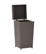 Palm Harbor Outdoor Wicker Trash Bin - Grey - $193.32