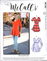 McCall&#39;s M7782 Women&#39;s 18W to 24W Pullover Tunic Top Uncut Sewing Pattern - $14.81