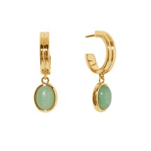 Green Chalcedonay 18 Carat Gold Vermiel Solid Silver Hallmarked Good Size Weight - £32.24 GBP