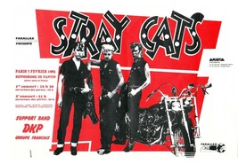 Stray Cats gig poster 89x62cm Brian Setzer rockabilly wall art concert retro 40 - £32.04 GBP