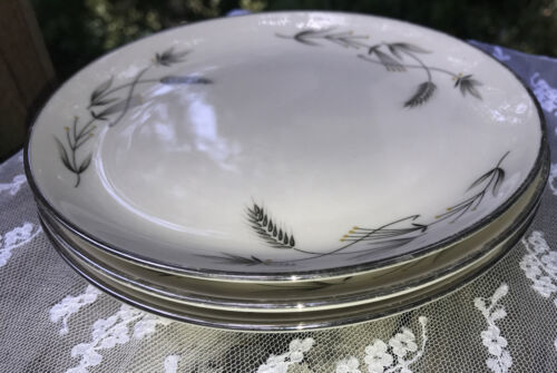 1950s Vintage 3 Plates Bread Dessert Silver Wheat Taylor Smith Taylor Taylorton Item image 10