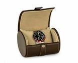 Bey-Berk Brown Leather Single Watch Travel Case with Snap - £40.71 GBP