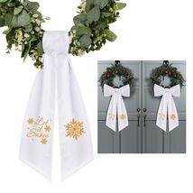 2 Pack Wreath Sash Boxwood Snowflake Christmas Garland Front Door Decor - $14.27