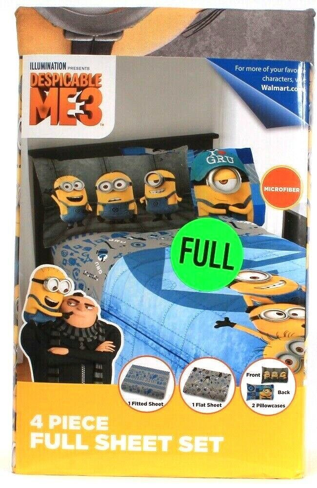 Primary image for 1 Illumination Presents Despicable Me 3 Minions Microfiber 4Piece Full Size Set