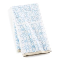 Martha Stewart Collection Tile Patchwork 16&quot; X 28&quot; Spa Hand Towel-Frozen... - £10.21 GBP