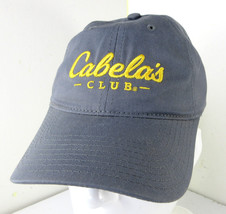 Cabela&#39;s Club Gray Hat Baseball Strapback Cap Yellow Embroidered Logo - $9.85