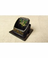 Vintage Russian Black Lacquer Handpainter Papier Mache Matchbox holder - €33,11 EUR