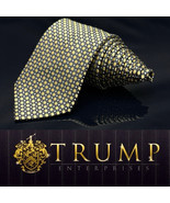 Donald Trump Tie Black and Gold Geometry Geometric Silk Luxury 59.5&quot; - $2,098.35 MXN