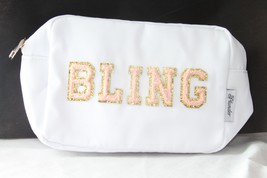 Plunder Zippered Bag (new) BLING BAG - W/ PINK &amp; GOLD BLING - 8&quot;L X2.5&quot;W... - $24.54