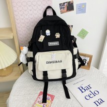 Cute Panelled School Casual Backpack Women&#39;s Korean Students BackpaFor Girls Sim - £39.27 GBP