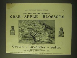 1893 Crown Perfumery Crab-Apple Blossoms and Lavender Salts Ad - £14.69 GBP