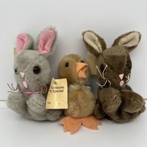Rare Set Of 3 Vintage 1982 American Greetings Easter Bunnies &amp; Chick Min... - £10.94 GBP