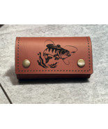 Custom Big Bass Leather Fly Fishing Wallet Real skin With Multicolor Flies - €29,94 EUR