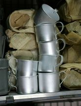 Vintage Soviet Aluminium Cup.Original Army Cup USSR.Russian Army soldier... - $28.66