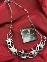 Alchemy Of England P864 Rose Briar Choker Necklace Gothic Pendant Black IN HAND - £39.34 GBP