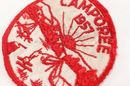 Vintage 1957 Camporee Red &amp; White Twill T Boy Scout of America Camp Patch - £9.17 GBP