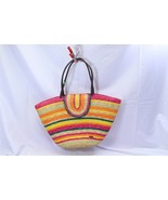 Straw Shoulder Bag Beach Rainbow Sun N Sand Womens Tote Bag - $17.63