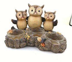Yankee Candle Three Owl Tealight Candle Holder 2012 - £15.18 GBP