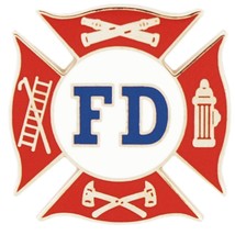 FD Fire Department Shield Pin 1&quot; - £6.90 GBP