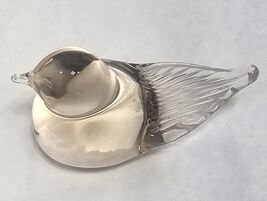 Hand Blown Art Glass Bird Rose Peach Color 3 1/2" - $11.88