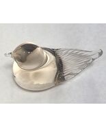 Hand Blown Art Glass Bird Rose Peach Color 3 1/2" - $11.88