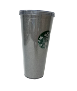 Starbucks Tumbler Large Reusable Travel Cup Silver Glitter Sparkle 20 Oz... - £14.24 GBP