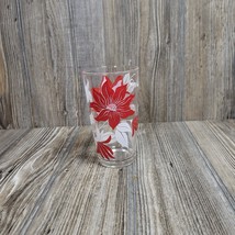 Vintage Poinsettia Tumbler Christmas Drinking Glass - $12.00