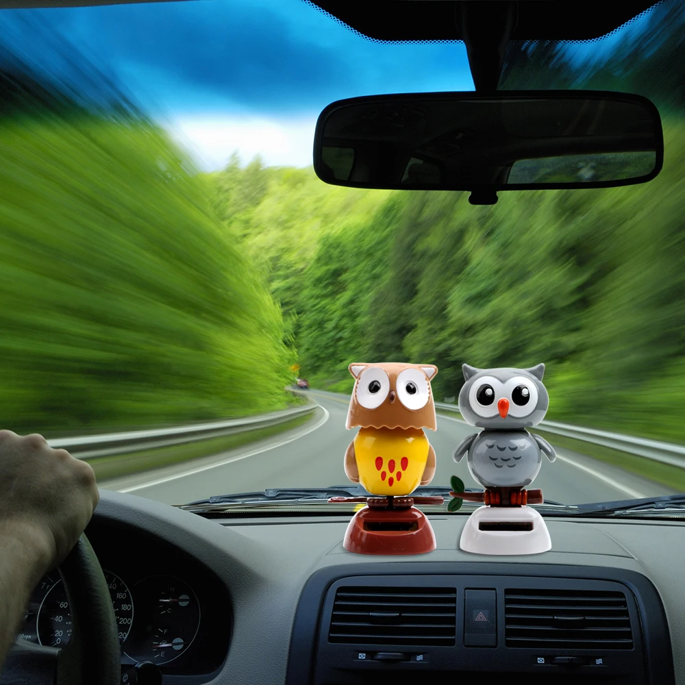 Car Interior Dashboard Decoration Cute Owl Bird Automatic Shaking Head Toy Doll - £8.58 GBP+