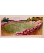 LARGE WIDE LANDSCAPE WATERCOLOR PAINTING GICLEE LITHO SIGNED PRISCILLE V... - £17.92 GBP