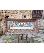 The Last Supper needlepoint embroidery art piece, large handmade needlepoint  - $2,400.00