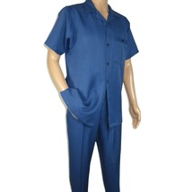 Men 2pc Walking Leisure Suit Short Sleeves By DREAMS 256-41 Sailor Blue image 9