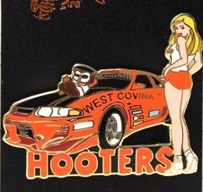 HOOTERS WEST COVINA CA STREET ROD RACING/RACE CAR GIRL LAPEL PIN CALIFORNIA - $14.99