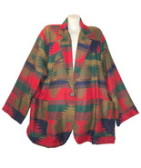 Vintage Joanna Womens Size 22W Blazer Colorful Aztec Pockets Artsy Y2K 90s  - $20.48