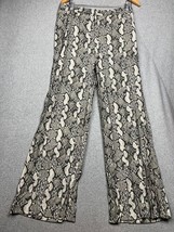 H&amp;M Snakeskin Print High Waist Wide Leg Pants Chic Retro MCM 90&#39;s Edgy Sz 10 - £24.59 GBP