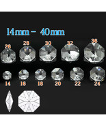 Clear Crystal Octagon Beads Machine Cut Multi-Facted Suncatcher Chandeli... - £6.44 GBP