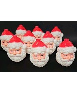 Vintage Christmas Santa Claud Head 9 Blow Mold String Light Covers - £14.62 GBP