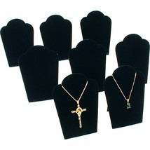 8Pc Necklace Chain Display Pendant Black Velvet Jewelry Set 3 3/4&quot; x 5 1/4&quot; - £12.51 GBP