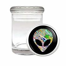 Technicolor Psychedelic Alien Em2 Medical Glass Stash Jar 3&#39;&#39; X 2&#39;&#39; Herb And Spi - £6.28 GBP
