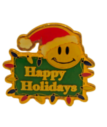 Vtg WALMART Employee Pin Lapel Happy Holidays Rollback Smile Face Associ... - $9.74