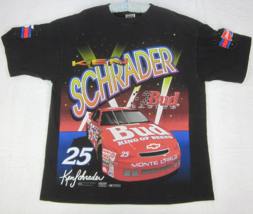 Vintage 90s Nascar Ken Schrader Racing Signed Print T Shirt Adult (2XL) Men - £102.32 GBP