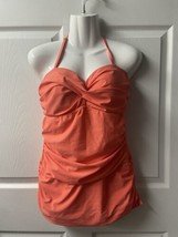 Short Shapes Figure Flattering  One Piece Womens Size 12 Halter Swimsuit Peach - £15.60 GBP