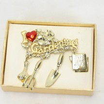 Danecraft I Love Gardening Tool Charm Gold Tone Large Brooch Pin Signed ... - €6,85 EUR