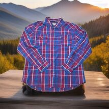 Levis Pearl Snap Long-Sleeve Shirt Mens Sz Large Red White Blue Plaid We... - $15.59