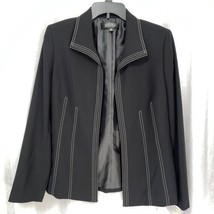 Kasper Women&#39;s Blazer Black w/ White Stitching Size 10 - £29.33 GBP