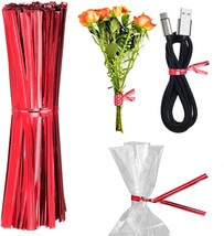 Red Metallic Twist Ties for Bags 4 Inch. 1000 Pack of Aluminum Foil Christmas... - £5.24 GBP