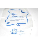 VINTAGE TRAVEL MEMORABILIA -STATIONERY BAG FROM FONTAINEBLEAU HOTEL- M65 - $8.98