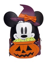 Disney Loungefly Halloween Minnie Mouse Witch Pumpkin Cauldron Mini Backpack NEW - £103.08 GBP
